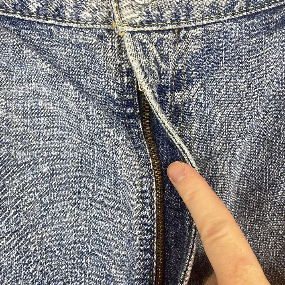 Levis 550 Shorts Mens 42 Blue Relaxed Fit Denim‎ Jean Cutoffs Zipper Fly Casual